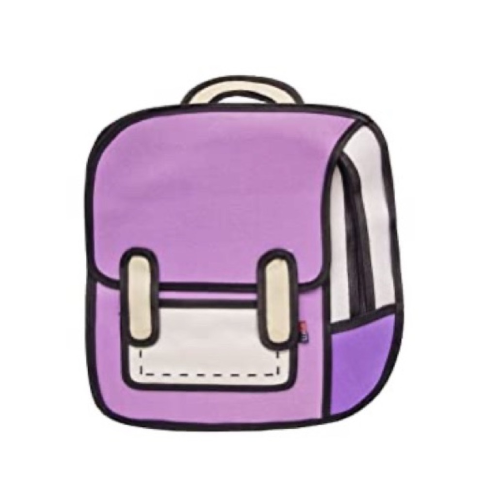 2D Cartoon Purple backpack
